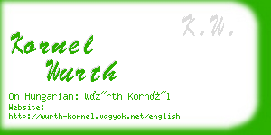 kornel wurth business card